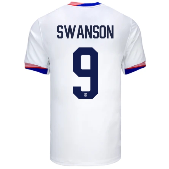 USA Mallory Swanson 2024 Home Men's Stadium Soccer Jersey - Click Image to Close