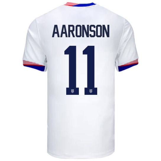 USA Brenden Aaronson 2024 Home Men's Stadium Soccer Jersey - Click Image to Close