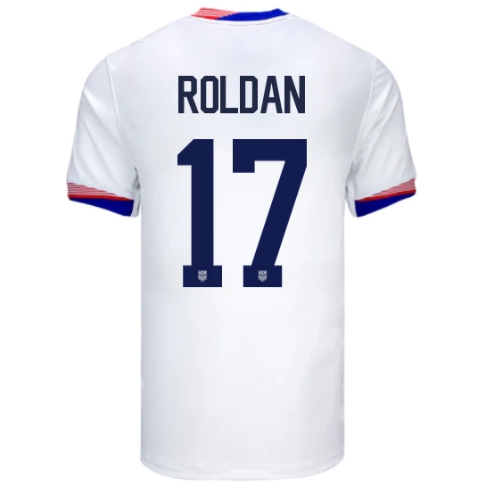 USA Cristian Roldan 2024 Home Men's Stadium Soccer Jersey - Click Image to Close