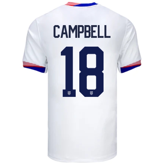 USA Jane Campbell 2024 Home Men's Stadium Soccer Jersey - Click Image to Close