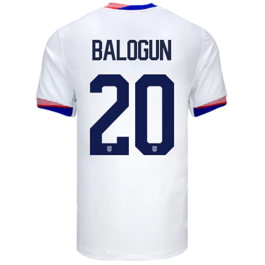 USA Folarin Balogun 2024 Home Men's Stadium Soccer Jersey