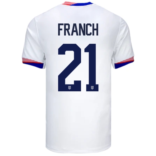 USA Adrianna Franch 2024 Home Men's Stadium Soccer Jersey - Click Image to Close