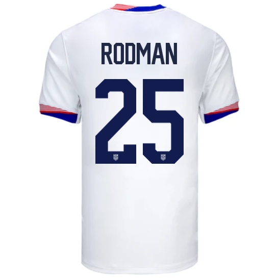 USA Trinity Rodman 2024 Home Men's Stadium Soccer Jersey - Click Image to Close