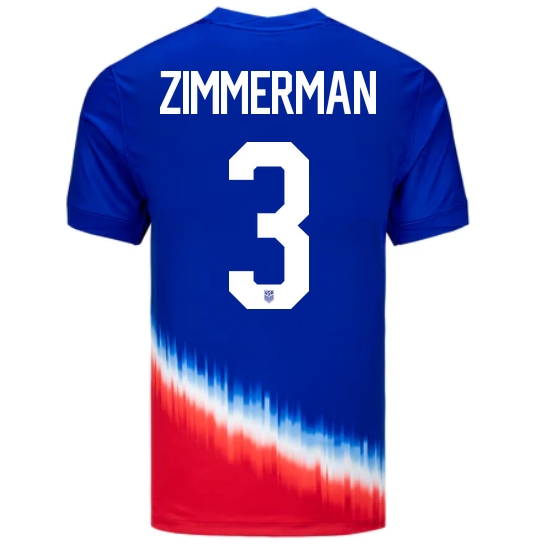 USA Walker Zimmerman 2024 Away Men's Stadium Soccer Jersey - Click Image to Close