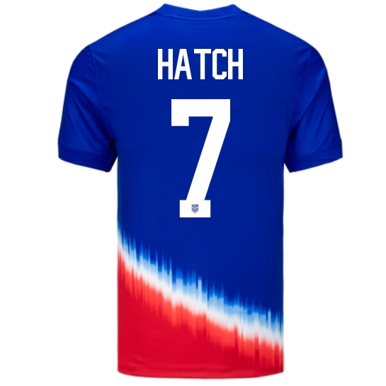 USA Ashley Hatch 2024 Away Men's Stadium Soccer Jersey - Click Image to Close
