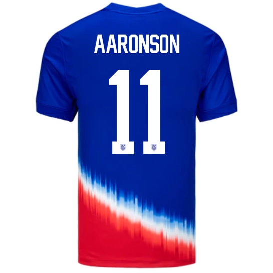 USA Brenden Aaronson 2024 Away Men's Stadium Soccer Jersey
