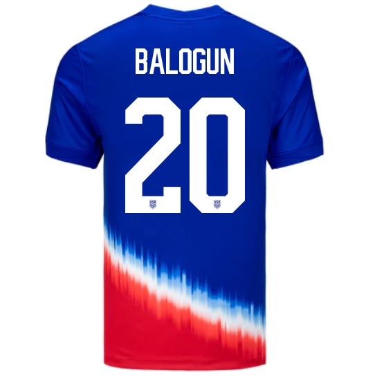 USA Folarin Balogun 2024 Away Men's Stadium Soccer Jersey