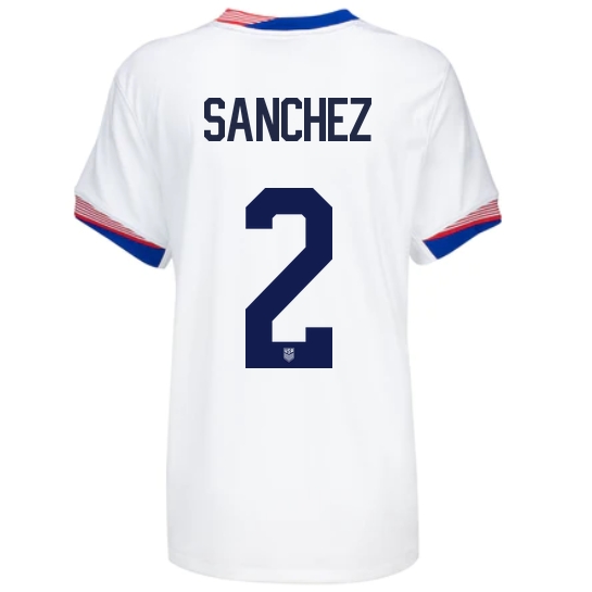 USA Ashley Sanchez 2024 Home Women's Stadium Soccer Jersey