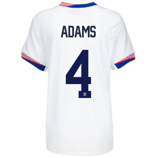 USA Tyler Adams 2024 Home Women's Stadium Soccer Jersey