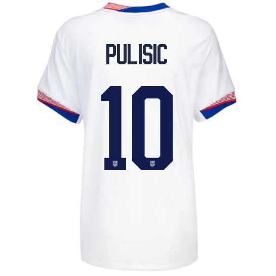 USA Christian Pulisic 2024 Home Women's Stadium Soccer Jersey - Click Image to Close