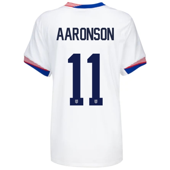 USA Brenden Aaronson 2024 Home Women's Stadium Soccer Jersey - Click Image to Close