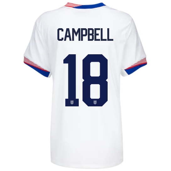 USA Jane Campbell 2024 Home Women's Stadium Soccer Jersey