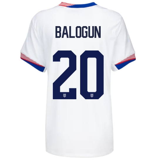 USA Folarin Balogun 2024 Home Women's Stadium Soccer Jersey - Click Image to Close
