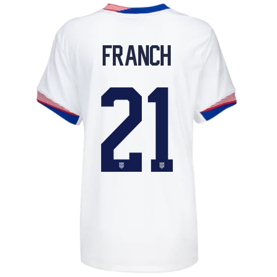 USA Adrianna Franch 2024 Home Women's Stadium Soccer Jersey - Click Image to Close