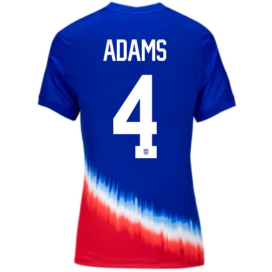 USA Tyler Adams 2024 Away Women's Stadium Soccer Jersey - Click Image to Close