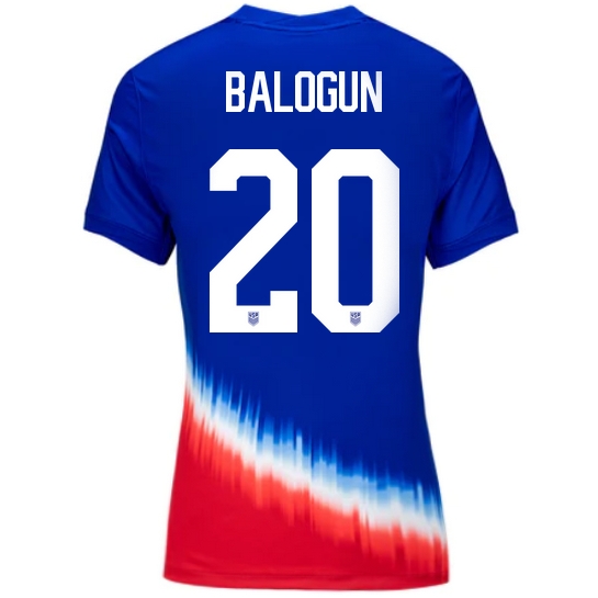 USA Folarin Balogun 2024 Away Women's Stadium Soccer Jersey - Click Image to Close