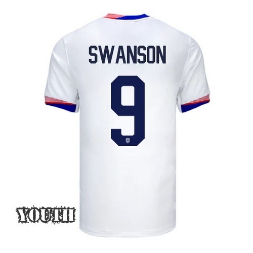 USA Mallory Swanson 2024 Home Youth Stadium Soccer Jersey