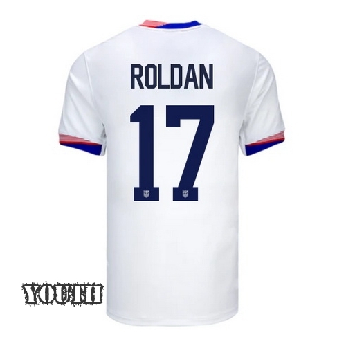 USA Cristian Roldan 2024 Home Youth Stadium Soccer Jersey