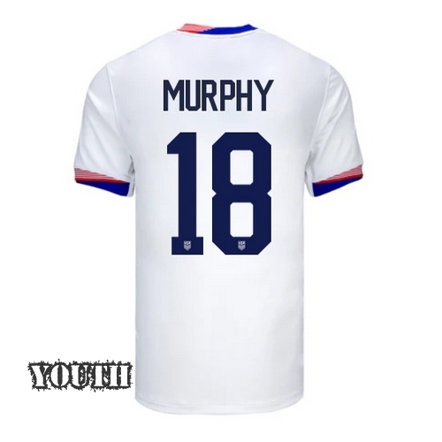 USA Casey Murphy 2024 Home Youth Stadium Soccer Jersey