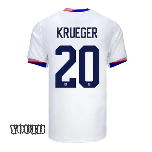 USA Casey Krueger 2024 Home Youth Stadium Soccer Jersey - Click Image to Close