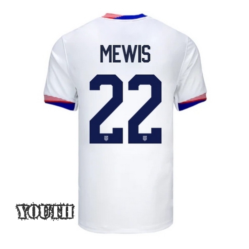 USA Kristie Mewis 2024 Home Youth Stadium Soccer Jersey