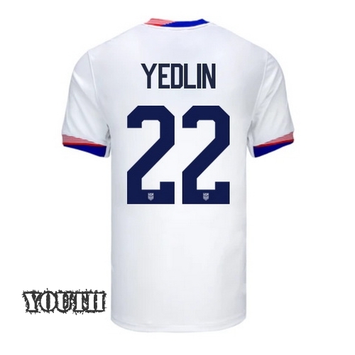 USA DeAndre Yedlin 2024 Home Youth Stadium Soccer Jersey - Click Image to Close