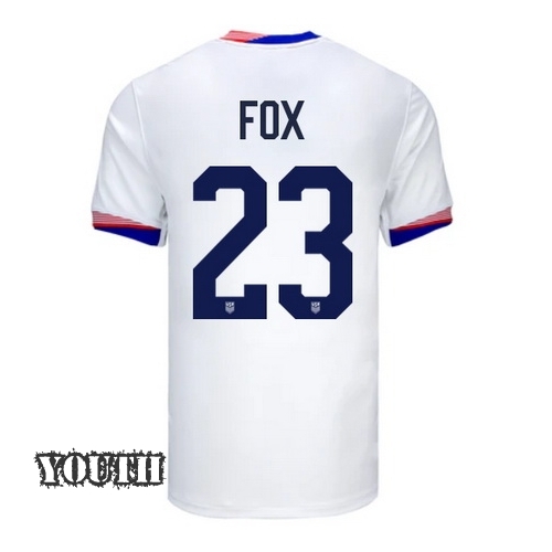 USA Emily Fox 2024 Home Youth Stadium Soccer Jersey - Click Image to Close