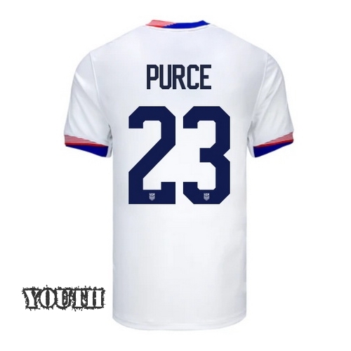 USA Margaret Purce 2024 Home Youth Stadium Soccer Jersey