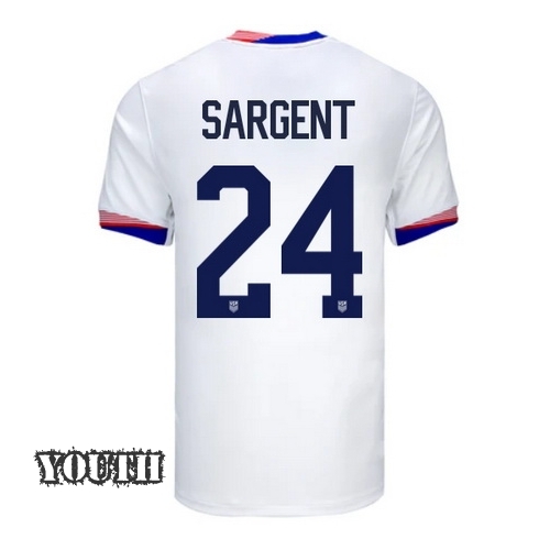 USA Josh Sargent 2024 Home Youth Stadium Soccer Jersey - Click Image to Close