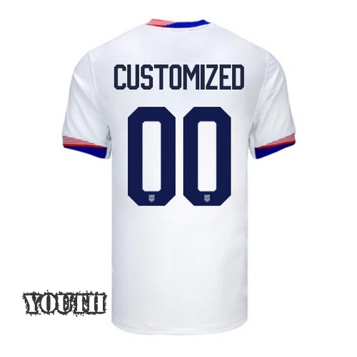 USA Customized 2024 Home Youth Stadium Soccer Jersey - Click Image to Close