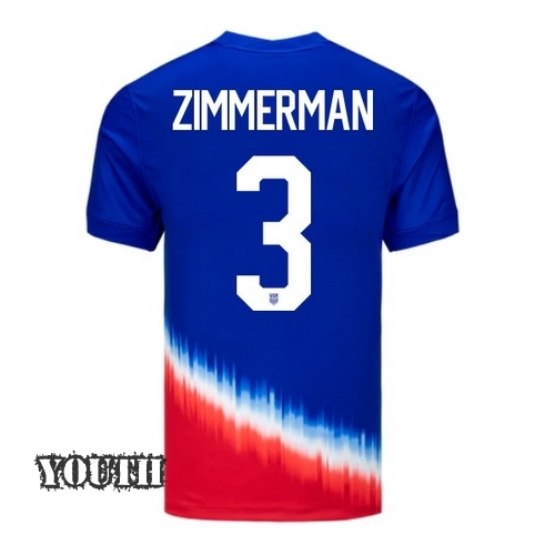 USA Walker Zimmerman 2024 Away Youth Stadium Soccer Jersey