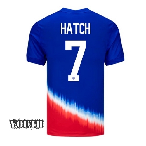 USA Ashley Hatch 2024 Away Youth Stadium Soccer Jersey - Click Image to Close