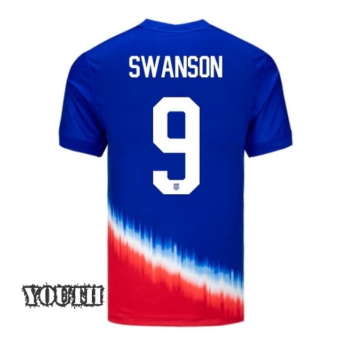 USA Mallory Swanson 2024 Away Youth Stadium Soccer Jersey - Click Image to Close