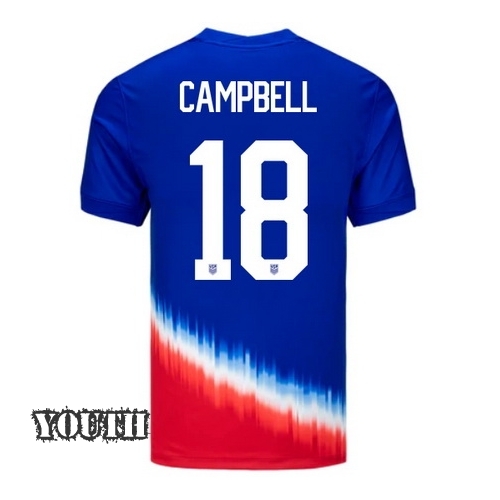 USA Jane Campbell 2024 Away Youth Stadium Soccer Jersey - Click Image to Close