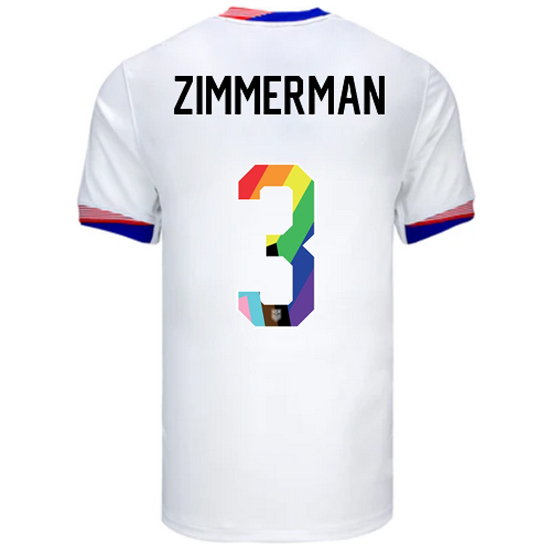 USA 2024/25 Walker Zimmerman Home Pride Men's Soccer Jersey