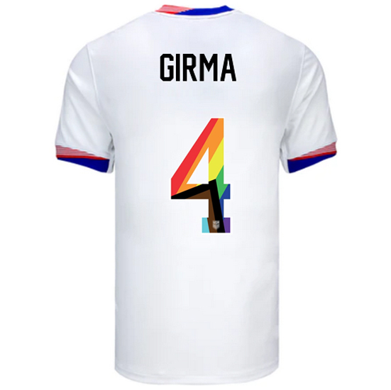 USA 2024/25 Naomi Girma Home Pride Men's Soccer Jersey