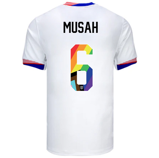 USA 2024/25 Yunus Musah Home Pride Men's Soccer Jersey