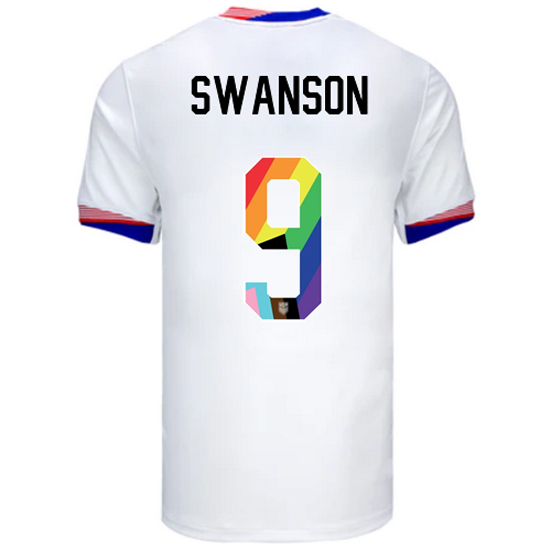 USA 2024/25 Mallory Swanson Home Pride Men's Soccer Jersey