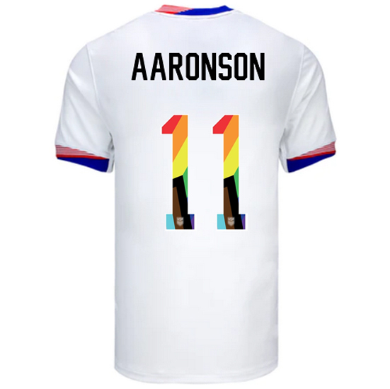 USA 2024/25 Brenden Aaronson Home Pride Men's Soccer Jersey