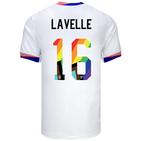 USA 2024/25 Rose Lavelle Home Pride Men's Soccer Jersey