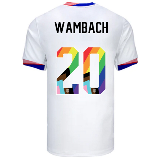 USA 2024/25 Abby Wambach Home Pride Men's Soccer Jersey