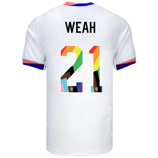 USA 2024/25 Tim Weah Home Pride Men's Soccer Jersey