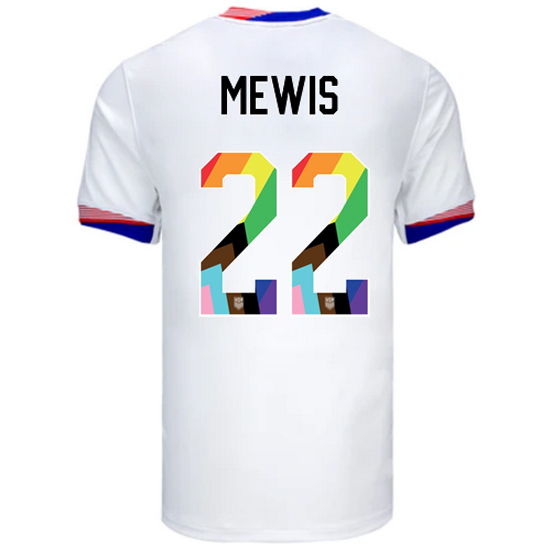 USA 2024/25 Kristie Mewis Home Pride Men's Soccer Jersey