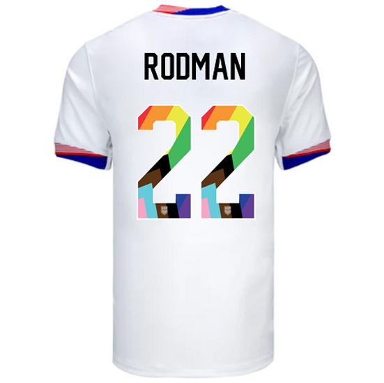 USA 2024/25 Trinity Rodman Home Pride Men's Soccer Jersey