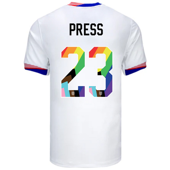 USA 2024/25 Christen Press Home Pride Men's Soccer Jersey