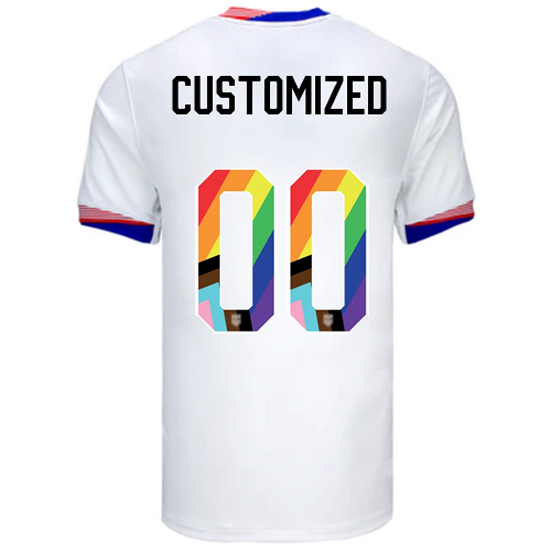 USA 2024/25 Customized Home Pride Men's Soccer Jersey