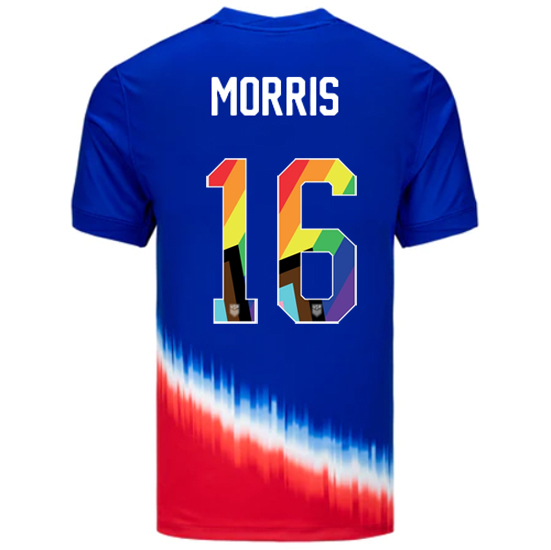 USA 2024/25 Jordan Morris Away Pride Men's Soccer Jersey - Click Image to Close