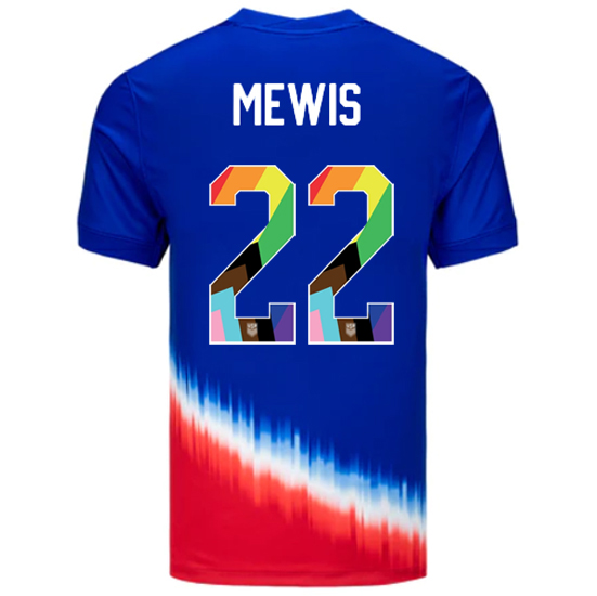 USA 2024/25 Kristie Mewis Away Pride Men's Soccer Jersey