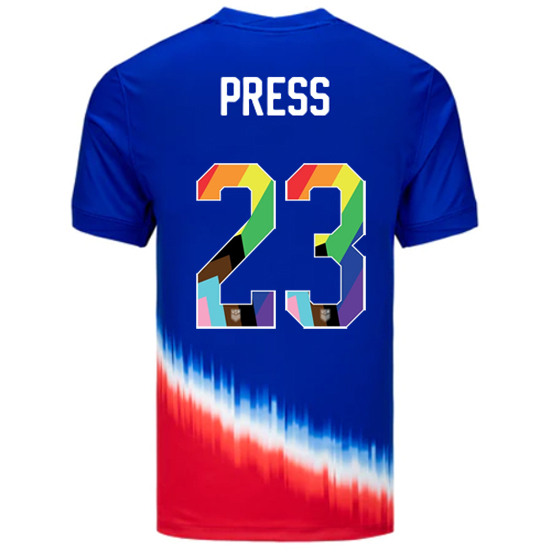 USA 2024/25 Christen Press Away Pride Men's Soccer Jersey