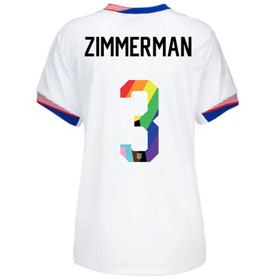 USA 2024/25 Walker Zimmerman Home Pride Women's Soccer Jersey